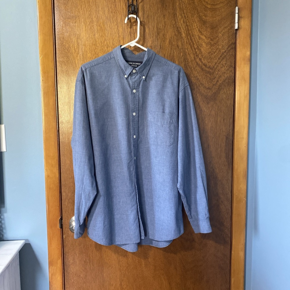 Abercrombie & Fitch Mens Shirt Size M Blue 100% Cotton Button Down Collar